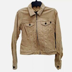 Abercrombie & Fitch Women's Tan Corduroy Zip-Up Jacket – Size Small